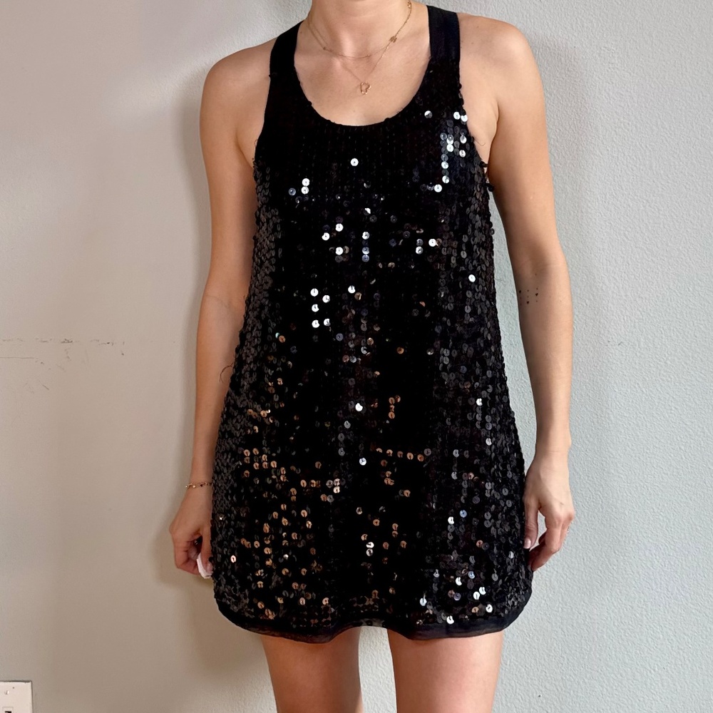 Converse Black Sequin Halter Top
